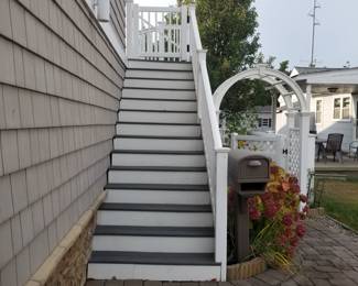 Vinyl railing; garden arch