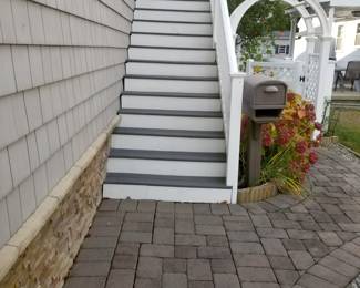 Pavers; vinyl railing
