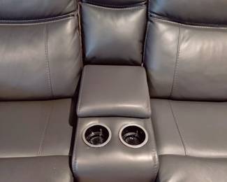 3 PIECE "FAUX" LEATHER(FEELS LIKE THE REAL DEAL) RECLINING SOFA/COUCH, CONSOLE LOVESEAT, AND CHAIR- ALL RECLINING WITH LUMBAR SUPPORT IN GREAT CONDITION AND FEELS LIKE LEATHER(UNABLE TO CONFIRM) $400 SOFA, $350 CONSOLE LOVESEAT AND $250 CHAIR .....ALL RECLINE AND ALL PRICES ARE 1/2 OF NEW COMPARIBLE AT NFM