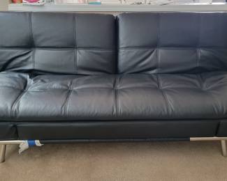 Living Essentials Dilleston Convertible Black Sofa with Chrome legs.....$150......new at $365 currently listed at NFM
