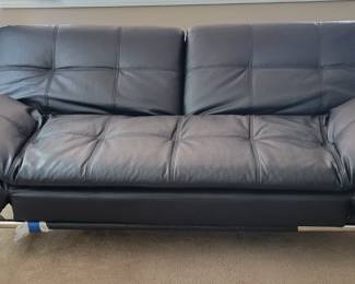Living Essentials Dilleston Convertible Black Sofa with Chrome legs.....$150......new at $365 currently listed at NFM