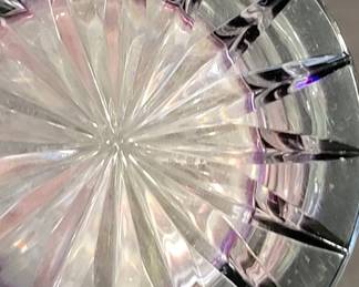 Vintage Bohemian amethyst Purple Hand Cut Crystal Bud vase Czech Republic $15