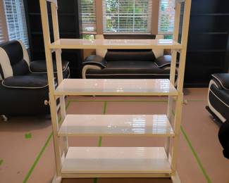 SOLID CONVERSION SHELF/TABLE - GREAT SPACE SAVER IN HIGH GLOSS WHITE- Somette Convertible Bookshelf to Dining Table
$987.49 at Bed Bath and Beyond.....OUR PRICE $300 SEE VIDEO ON LINK: https://www.bedbathandbeyond.com/Home-Garden/Somette-Convertible-Bookshelf-to-Dining-Table/31109533/product.html?opre=1&option=56467806