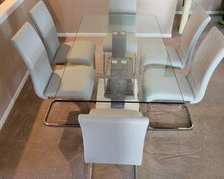 Contemporary "Other Veneto" 7-Piece Dining Set in White and Cement NEW PRICE@NFM CURRENTLY LISTED AT  $1,204.99 ......OUR PRICE $500 https://www.nfm.com/penny-lane-veneto-7-piece-dining-set-in-white-and-cement/48941504.html