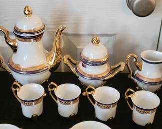 NORITAKE NAVY AND GOLD TEA SET