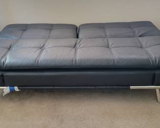 Living Essentials Dilleston Convertible Black Sofa with Chrome legs.....$150......new at $365 currently listed at NFM