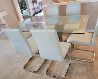 Contemporary "Other Veneto" 7-Piece Dining Set in White and Cement NEW PRICE@NFM CURRENTLY LISTED AT  $1,204.99 ......OUR PRICE $500 https://www.nfm.com/penny-lane-veneto-7-piece-dining-set-in-white-and-cement/48941504.html