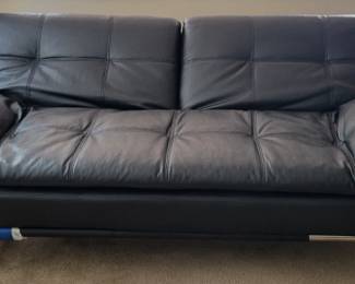 Living Essentials Dilleston Convertible Black Sofa with Chrome legs.....$150......new at $365 currently listed at NFM