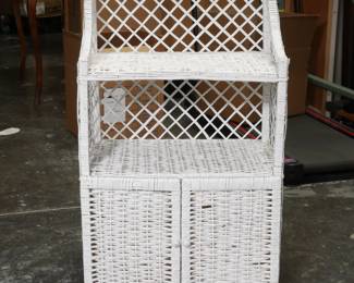 White Whicker Storage Unit