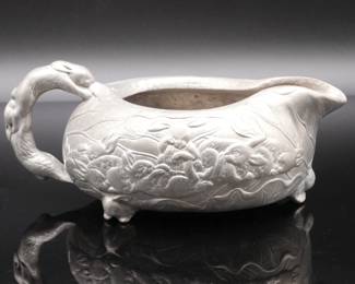 Arthur Court Bunny Aluminum Hollowware Footed Suace Boat