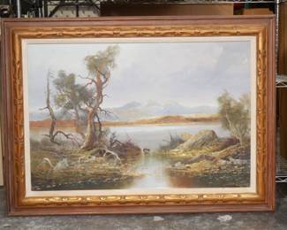 Original Oil on Canvas Landscape Painting Signed Josef Kugler