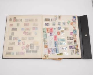 Paramount Stamp Album & 4 Pages of Assorted Stamps