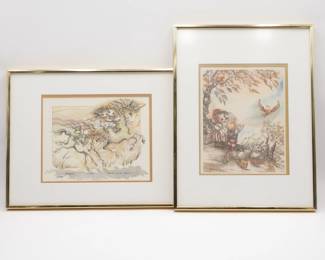 Pair of Jody Bergsma Limited Edition Art Lithographs