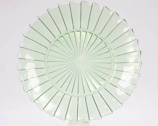 Green Vaseline Glass Pinwheel Plate