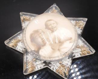 7 Point Goofus Glass Star Bubble Frame