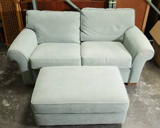 Custom Flexsteel Westside Casual Loveseat and Ottoman
