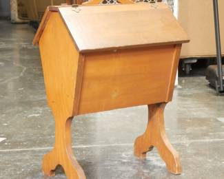 Vintage Standing Wooden Sewing Box