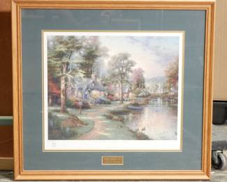 "Foothill Hometown Lake" by Thomas Kinkade Lithograph Ltd. Ed.