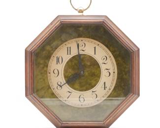 Octagonal Wooden Frame Wall Clock