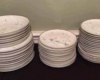 Vintage Baronet China Silver Arbor Pattern Bavarian China Snack Plate Saucer Bundle