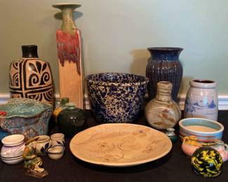 Vintage Artful Pottery Assortment Williamsburg, Salmon Falls, Folk Art, Bennington More