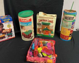 Lincoln Logs Tinker Toys And Bristle Blocks Lot