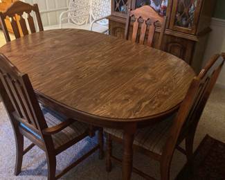 Country Oak Wooden Dining Table 4 Seater Set