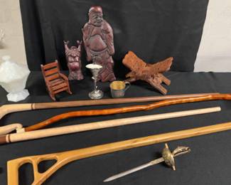 Vintage Canes, Buddhas, And More