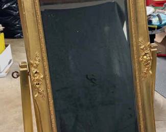 Gold Painted Wood Standing Mirror