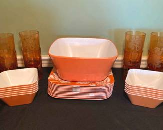 37pc Target Home Essentials Coral Beach Flower Y2K Print Melamine Dining Set