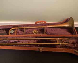 Vintage 1960s Olds Ambassador Starter Trombone W Carrying Case