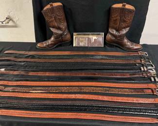 Leather Belts Boots And Wallet