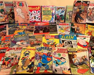 33pc Lot Vintage Comic Books More DC, Marvel, Harvey, Golden Books, Gold Key, Charlton, Dell