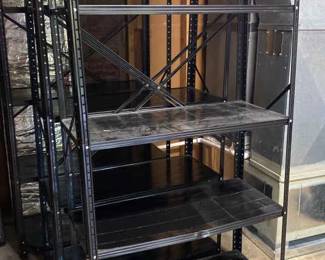 Set Of 3 Black Metal Shelves