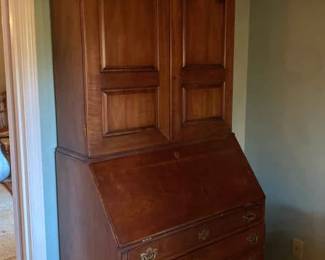 Vintage Tall Wooden Secretary Hutch Cabinet Unit