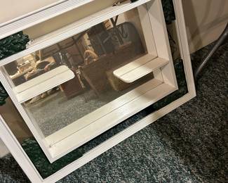 Vintage hanging shelf with mirror