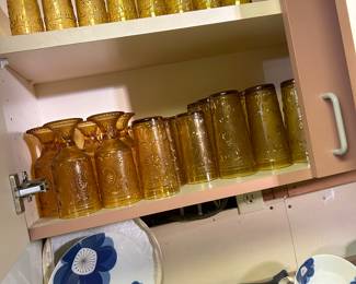 Bartlett Collins Thumbprint Glass ware