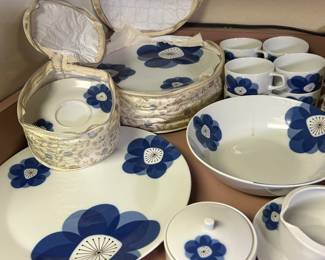 Rare Vintage Indigo Moon Dinnerware Set