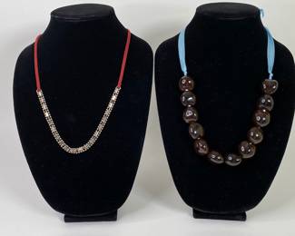 Two String Beaded Matinee Necklaces
