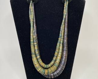 Multi Strand Wood Bead Necklace
