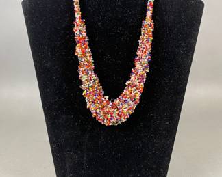Bohemian Style Beaded Matinee Necklace

