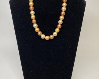 Gold Tone Faux Pearl Necklace
