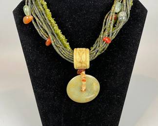 Judith Ripka Carved Stone Statement Collar Necklace
Pair Of Lagos Sterling Silver Bangles
