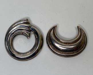 Two Sterling Silver Brooches
