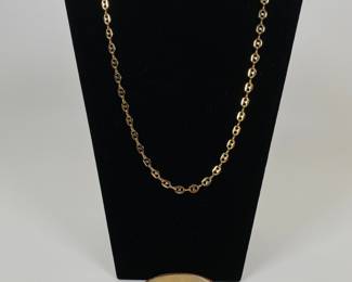 24K Gold Plated Vita Bracelet And Gold Tone Chain Link Necklace
