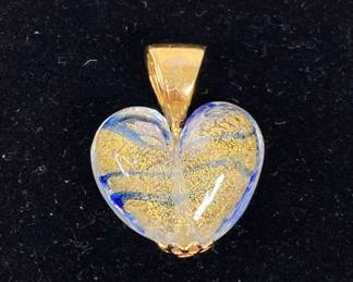 Murano Glass Heart-shaped Pendant
