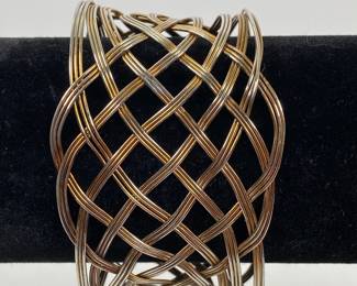 Silver Tone Woven Bangle
