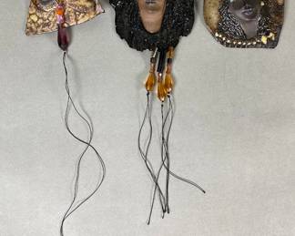 Artisan Made Large Portrait Style Brooches, Signed "MW"
