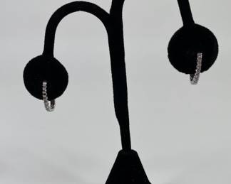 White Gold And Diamond Hoop Earrings
