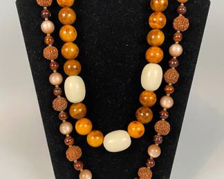 Pair Of Oversized Beaded Necklaces
